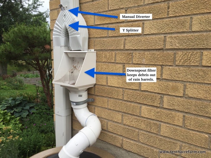 Catch More Water for Irrigation by Connecting Rain Barrels to a Rain