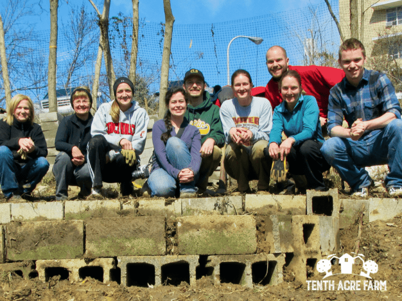 Building terraces out of cinder blocks